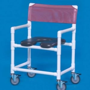 IPU Shower Chair ipuÂ® Fixed Arms PVC Frame Mesh Backrest 28 Inch Seat Width 400 lbs. Weight Capacity